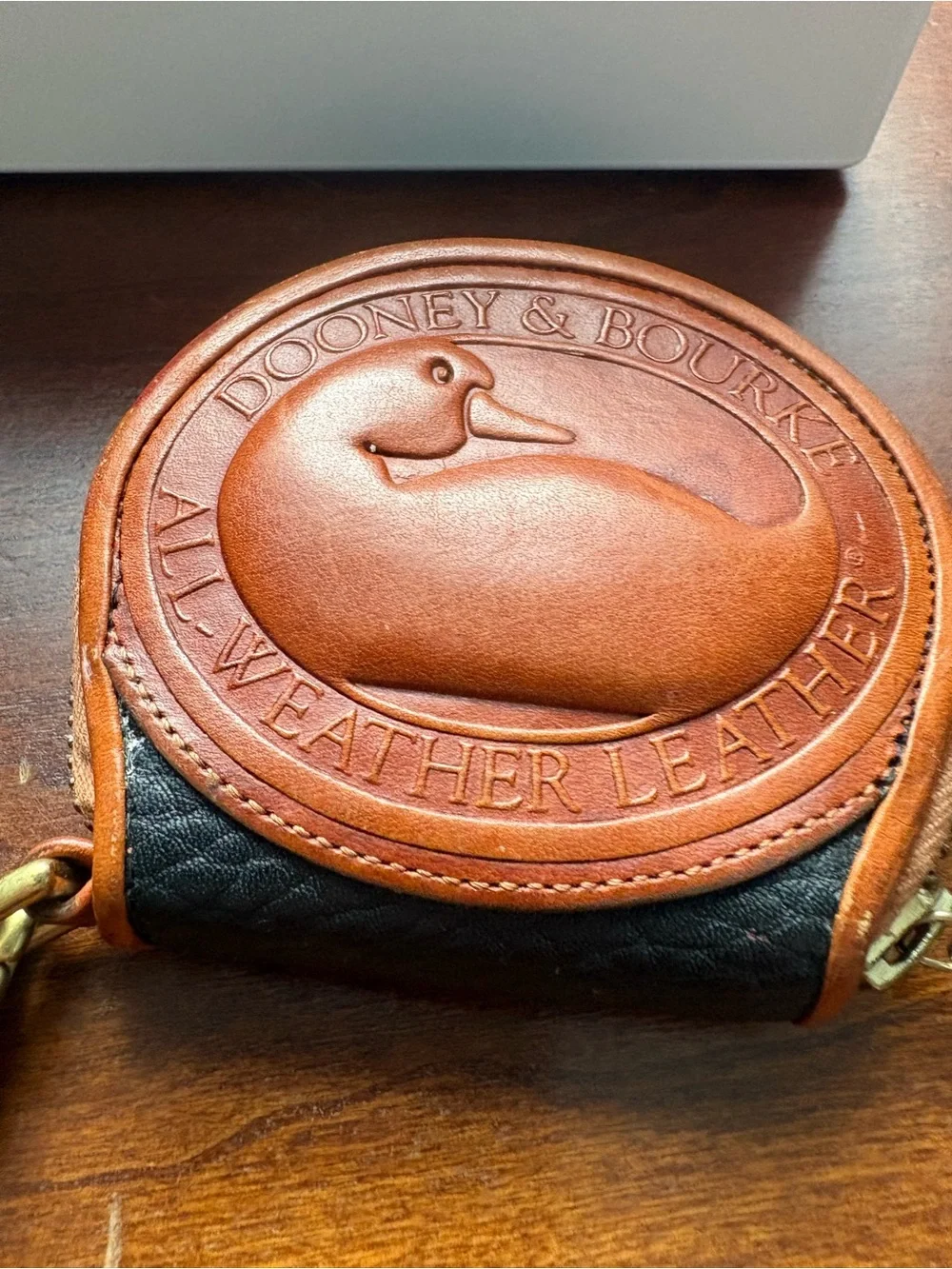 Dooney & Bourke Tan Embossed Duck Leather Patch Wallet